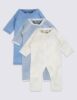 3 PURE SOFT COTTON SLEEPSUITS