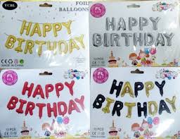 AIR-FILLED HAPPY BIRTHDAY FOIL BALLON. 13PCS/SET