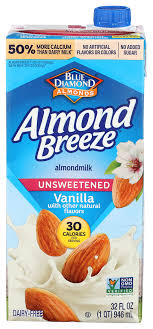ALMOND BREEZE ALMOND MILK UNSWEETENED VANILLA 1000ML