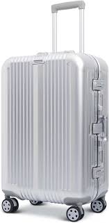 ALUMINIUM SILVER TRAVELLING BAG MEDIUM