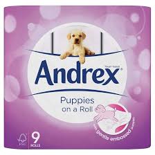 ANDREX TISSUE PUPPIES ON A ROLL BY 9ROLLS