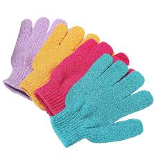 BODY SCRUBBER BATH GLOVE COLOURED