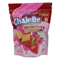 CHAK-DE WAFERS STRAWBERRY FLAVOURED CREAM 150G