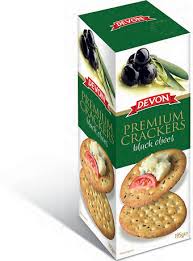 DEVON PREMIUM CRACKERS BLACK OLIVES 195G