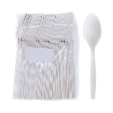 DISPOSABLE PLASTIC WHITE SPOON