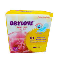 DRY LOVE SANITARY NAPKINS WITH MINT 10PADS