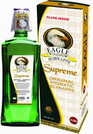 EAGLE SCHNAPPS EMPEROR 1 LITRE WITH GLASS