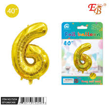 EASY SELF SEAL NUMBER BALLOON 6