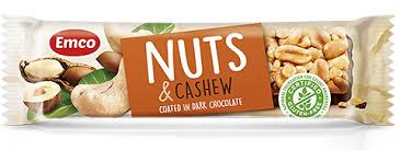 EMCO NUTS & CASHEW BAR IN DARK CHOCOLATE 35G
