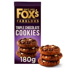FOXS FABULOUS TRIPLE CHOCOLATE COOKIES 180G