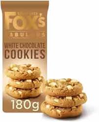 FOXS FABULOUS WHITE CHOC COOKIES 180G