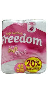 FREEDOM SOFT PINK 4 ROLLS TISSUE