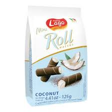 GASTONE LAGO MINI ROLL WAFERS COCONUT 125G