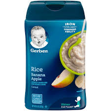 GERBER RICE N BANANA APPLE CEREAL 227G
