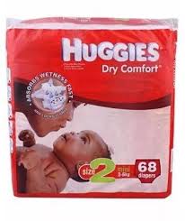 HUGGIES DIAPERS 2 (2X68)