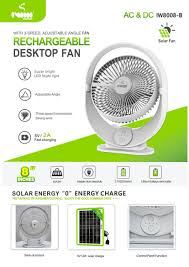 IWIN ENERGY RECHARGEABLE FAN 8 INCHES IW8008-B