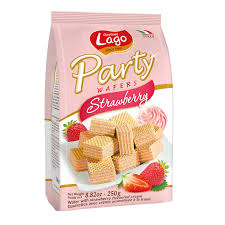 LAGO PARTY WAFERS STRAWBERRY 250G