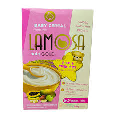 LAMOSA NUTRI GOLD RICE N MIXED FRUITS BABY CEREAL 250G