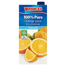 PRINCES 100% PURE ORANGE JUICE PACK 1LTR