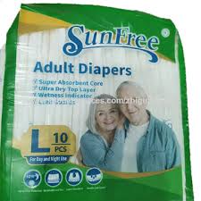 SUNFREE ADULT DIAPERS MED BY 10 PCS