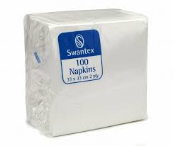 SWANTEX 100 LUNCH NAPKINS WHITE