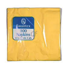 SWANTEX 100 NAPKINS YELLOW