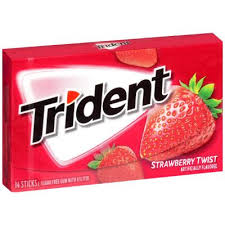 TRIDENT GUM SUGAR FREE STRAWBERRY 14G