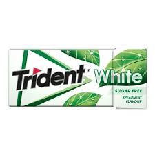 TRIDENT GUM SUGAR FREE WHITE SPEARMINT 14G
